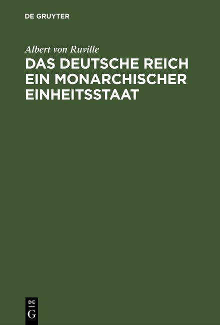 Produktbild: Das Deutsche Reich ein monarchischer Einheitsstaat
