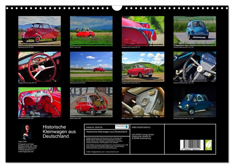 Produktbild: Historische Kleinwagen aus Deutschland (Wandkalender 2026 DIN A3 quer), CALVENDO Monatskalender