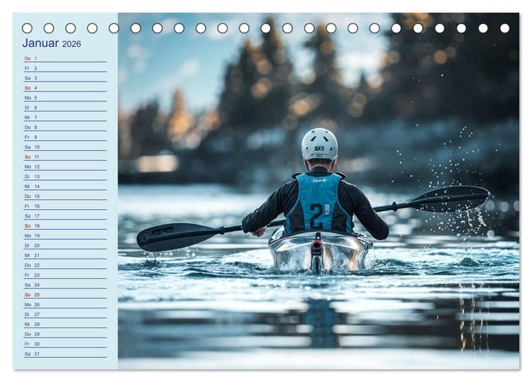 Produktbild: KI Aqua-Emotionen - Ein Jahr voller Wassersport (Tischkalender 2026 DIN A5 quer), CALVENDO Monatskalender