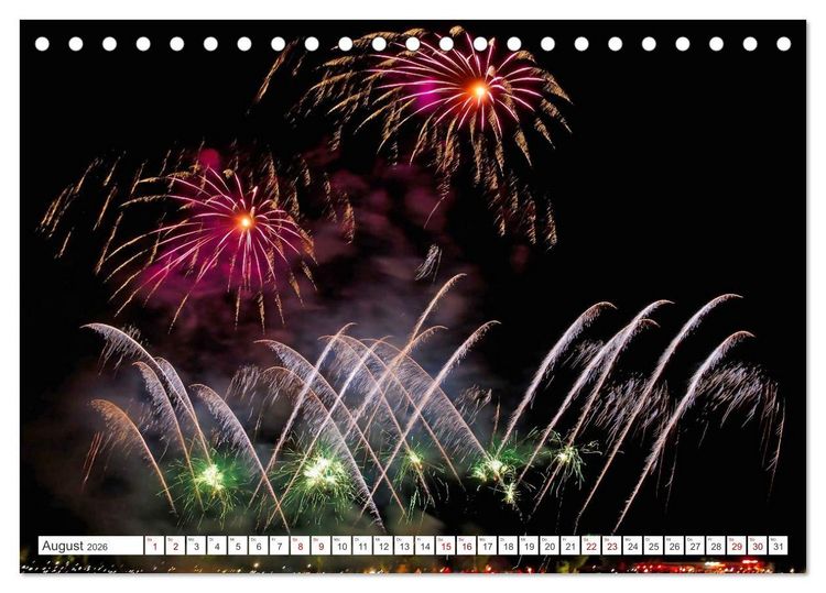 Produktbild: Feuerwerk - Kunstwerke am Himmel (Tischkalender 2026 DIN A5 quer), CALVENDO Monatskalender