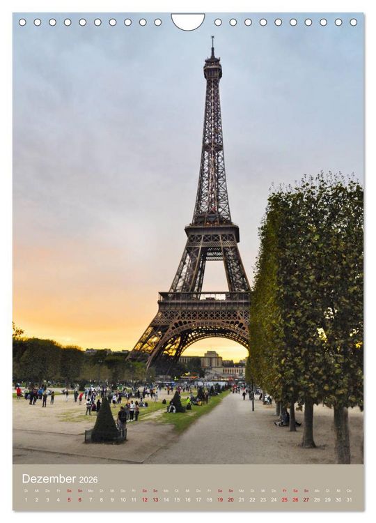 Produktbild: Erlebe mit mir den Eiffelturm von seinen sch&ouml;nsten Seiten (Wandkalender 2026 DIN A4 hoch), CALVENDO Monatskalender