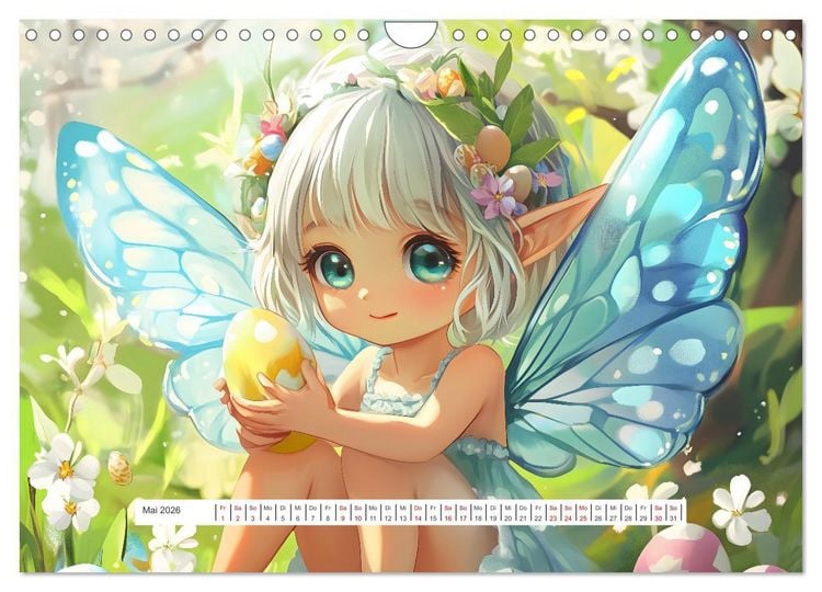 Produktbild: Magische Elfen - S&uuml;&szlig;e Elfen im Manga-Stil f&uuml;r ein zauberhaftes Jahr (Wandkalender 2026 DIN A4 quer), CALVENDO Monatskalender