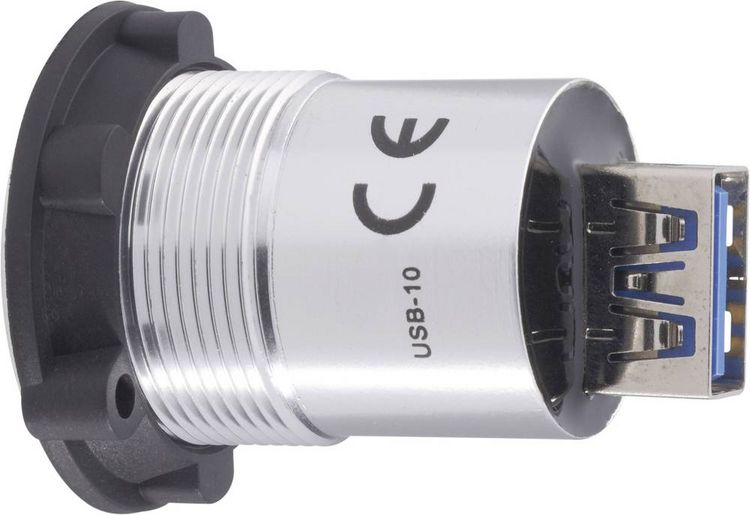 Produktbild: TRU Components USB-10 USB-Einbaubuchse 3.0 Buchse, Einbau Inhalt: 1St.