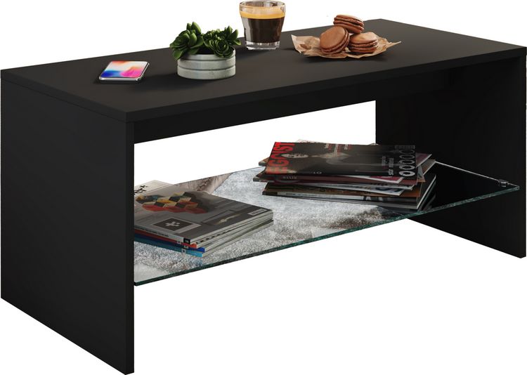 Produktbild: Holz Sofatisch Couchtisch Glas Wisal