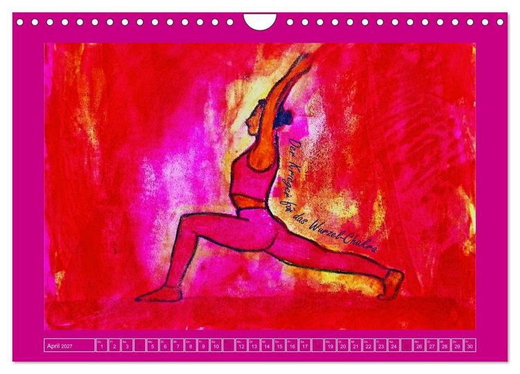 Produktbild: Farbige Yoga Kraftwelt - Yoga Asanas f&uuml;r die Chakren (Wandkalender 2027 DIN A4 quer), CALVENDO Monatskalender