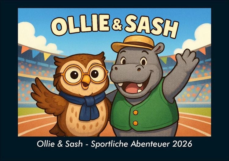 Produktbild: Ollie & Sash - Sportliche Abenteuer 2026 Fotokalender DIN A5