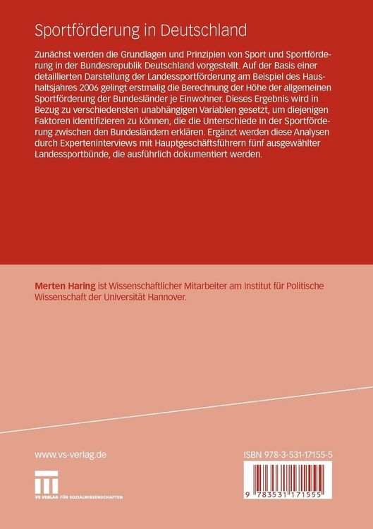 Produktbild: Sportf&ouml;rderung in Deutschland