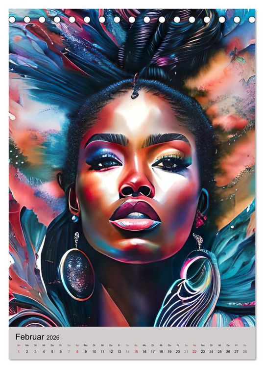 Produktbild: Portraits afrikanischer Frauen (Tischkalender 2026 DIN A5 hoch), CALVENDO Monatskalender