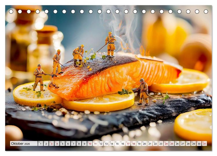 Produktbild: BBQ in Miniatur - Kleine Helden am Braten und Grillen (Tischkalender 2026 DIN A5 quer), CALVENDO Monatskalender
