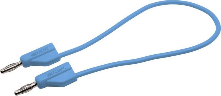 Produktbild: VOLTCRAFT MSB-300 Messleitung Lamellenstecker 4mm Silikon 25.00cm Blau 1St.