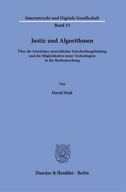 Produktbild: Justiz und Algorithmen.