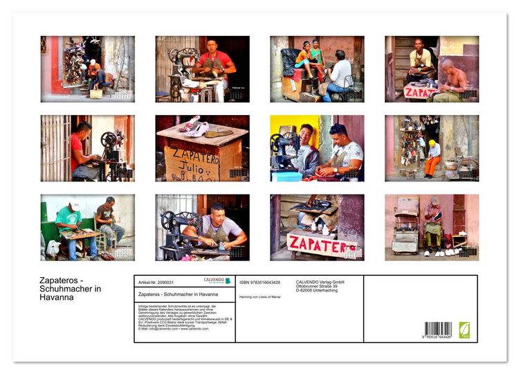 Produktbild: Zapateros - Schuhmacher in Havanna (Wandkalender 2026 DIN A2 quer), CALVENDO Monatskalender