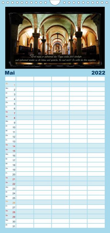 Produktbild: Familienplaner Monat f&uuml;r Monat ein Bibelvers (Wandkalender 2022 , 21 cm x 45 cm, hoch)