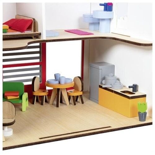 Produktbild: Tragbares Puppenhaus Eco House, mit Zubeh&ouml;r