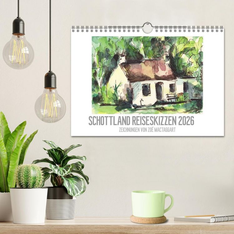 Produktbild: Schottland Reiseskizzen (Wandkalender 2026 DIN A4 quer), CALVENDO Monatskalender