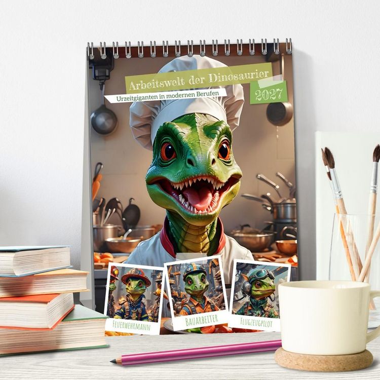 Produktbild: Arbeitswelt der Dinosaurier (Tischkalender 2027 DIN A5 hoch), CALVENDO Monatskalender