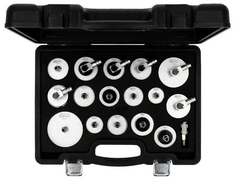 Produktbild: KS Tools 160.0815 Universal-Entl&uuml;fterstutzen-Adapter-Satz zur Bremsenentl&uuml;ftung, 17-tlg