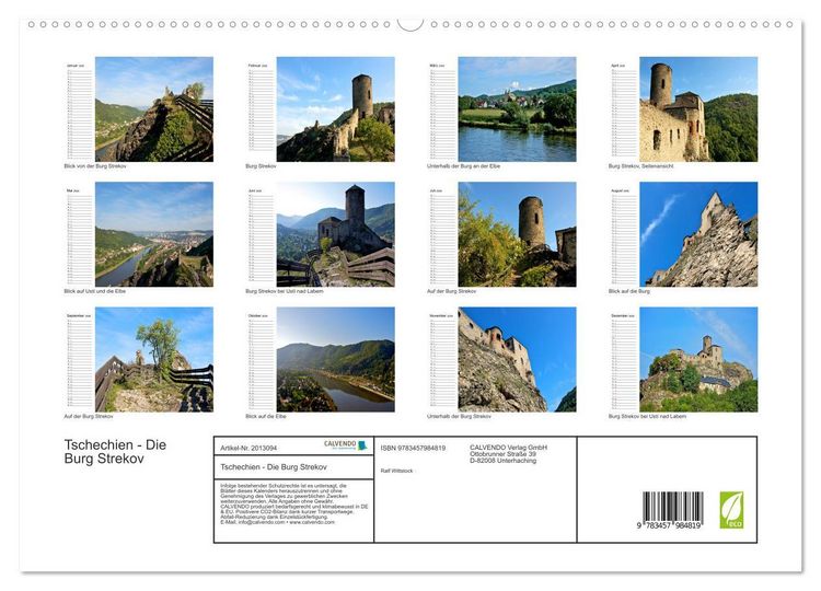 Produktbild: Tschechien - Die Burg Strekov (hochwertiger Premium Wandkalender 2026 DIN A2 quer), Kunstdruck in Hochglanz