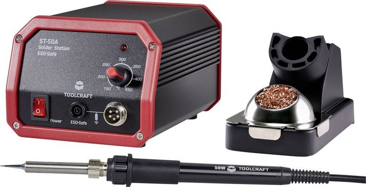 Produktbild: TOOLCRAFT ST-100A L&ouml;tstation analog 100W 150 - 450&deg;C inkl. L&ouml;tspitze