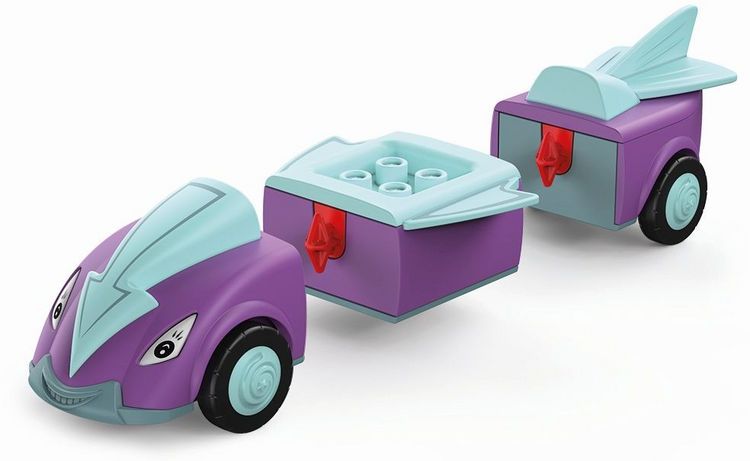 Produktbild: SIKU 0114 - Toddys, Jum Jumpy, Spielzeugauto mit R&uuml;ckziehmotor und Spielfigur, lila/t&uuml;rkis