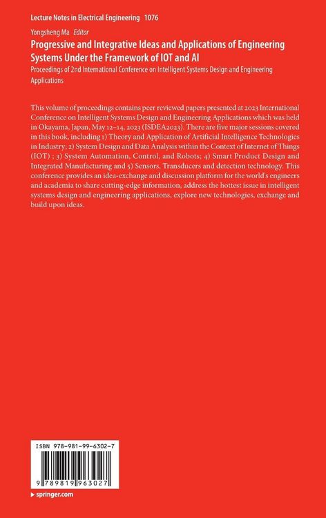 Produktbild: Progressive and Integrative Ideas and Applications of Engineering Systems Under the Framework of IOT and AI