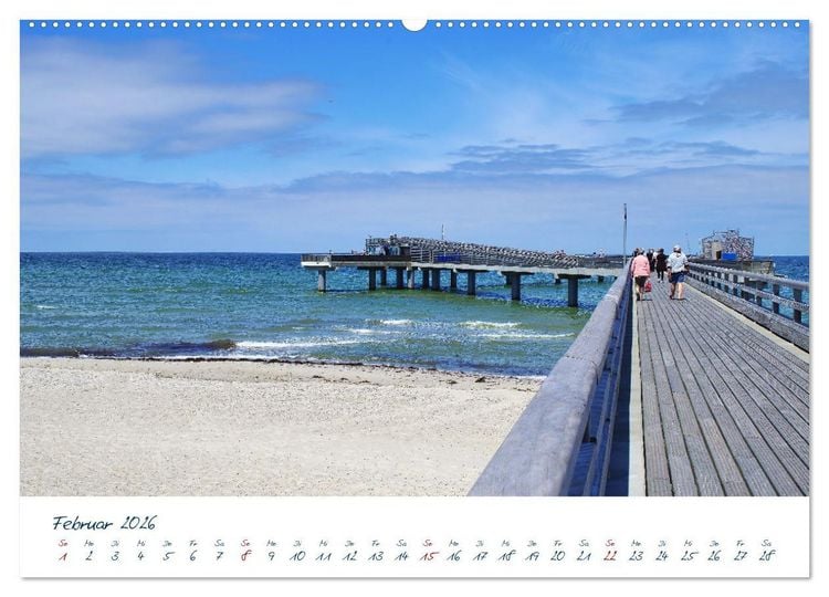 Produktbild: Seebr&uuml;cken an der Ostsee - Aufs Meer laufen und die frische Ostseebrise genie&szlig;en (Wandkalender 2026 DIN A2 quer), CALVENDO Monatskalender