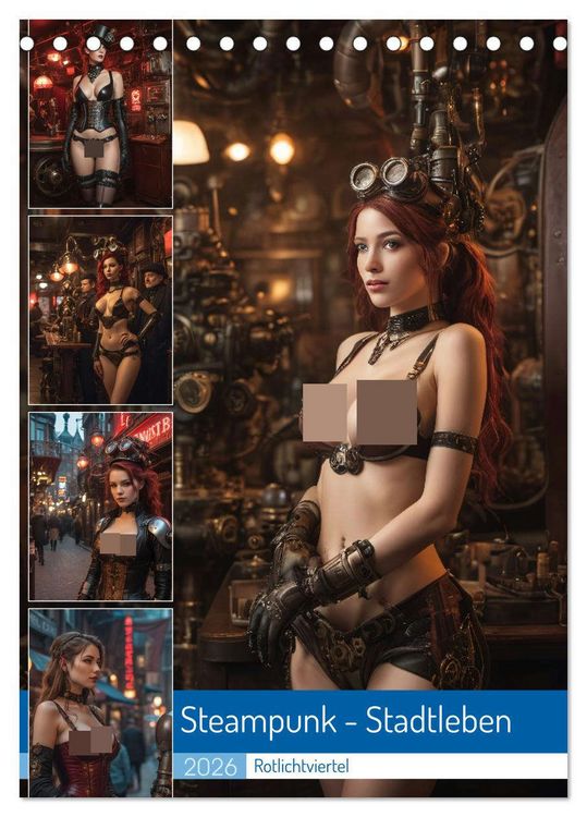Produktbild: Steampunk - Stadtleben - Rotlichtviertel (Tischkalender 2026 DIN A5 hoch), CALVENDO Monatskalender