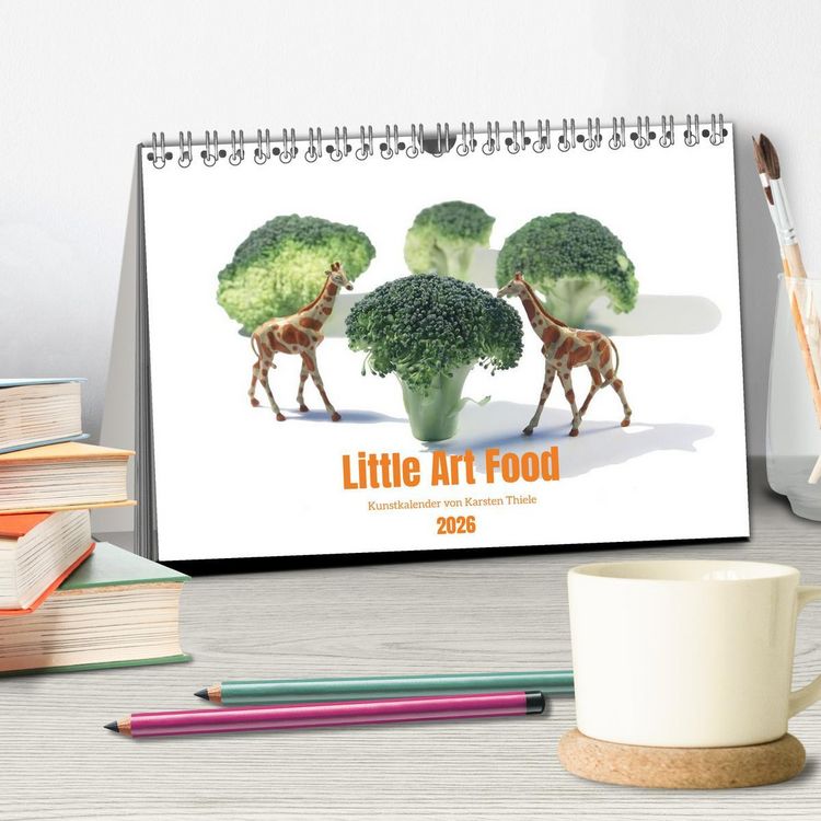 Produktbild: Little Art Food Kunstkalender (Tischkalender 2026 DIN A5 quer), CALVENDO Monatskalender