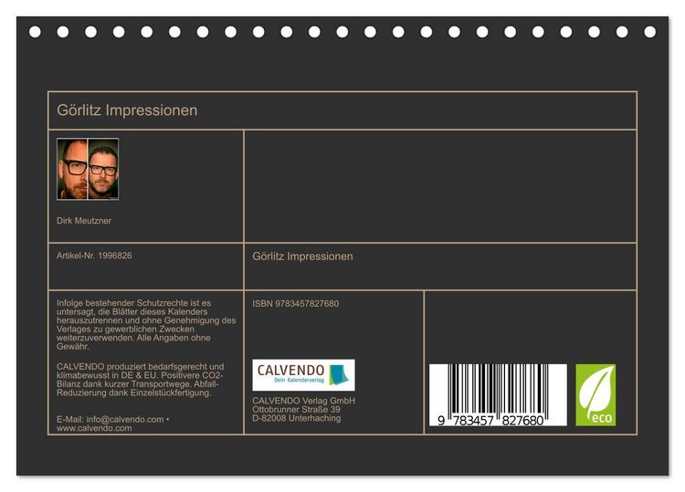Produktbild: G&ouml;rlitz Impressionen (Tischkalender 2026 DIN A5 quer), CALVENDO Monatskalender