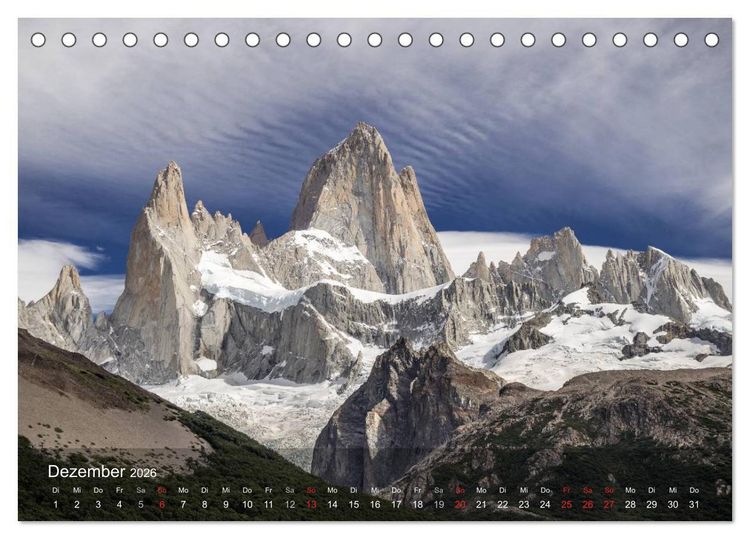 Produktbild: Majest&auml;tische Bergwelten Cerro Torre & Fitzroy Patagonien (Tischkalender 2026 DIN A5 quer), CALVENDO Monatskalender