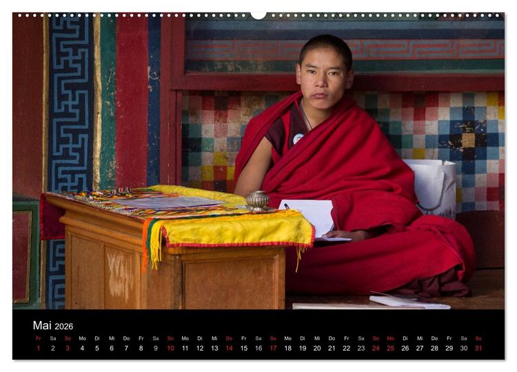 Produktbild: Bhutan 2026 - Land des Donnerdrachens (hochwertiger Premium Wandkalender 2026 DIN A2 quer), Kunstdruck in Hochglanz