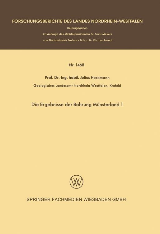 Produktbild: Die Ergebnisse der Bohrung M&uuml;nsterland 1