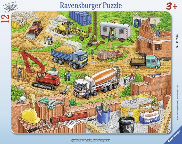 Produktbild: Rahmenpuzzle Ravensburger Arbeit auf der Baustelle 12 Teile