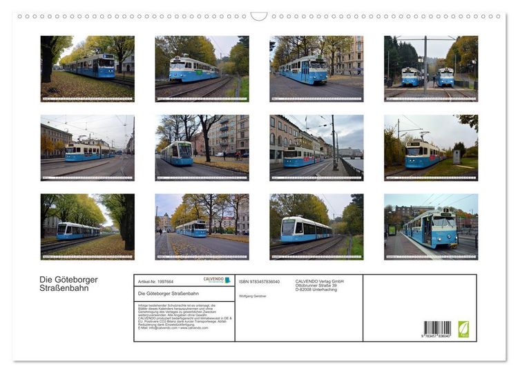 Produktbild: Die G&ouml;teborger Stra&szlig;enbahn (Wandkalender 2026 DIN A2 quer), CALVENDO Monatskalender