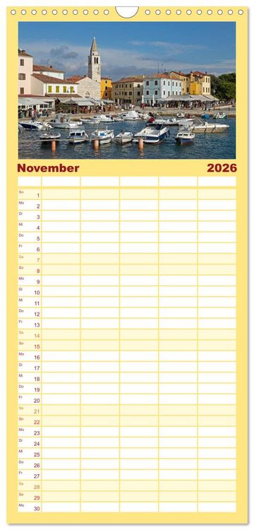 Produktbild: Familienplaner 2026 - sonniges Istrien mit 5 Spalten (Wandkalender, 21 x 45 cm) CALVENDO