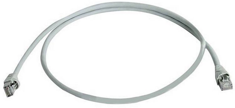Produktbild: Teleg&auml;rtner 100007973 RJ45 Patchkabel CAT 6a S/FTP 1.00 m Grau UL-zertifiziert, Flammwidrig, mit Rastnasenschutz 1 St.