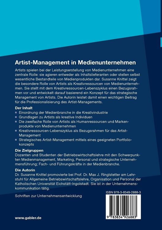 Produktbild: Artist-Management in Medienunternehmen