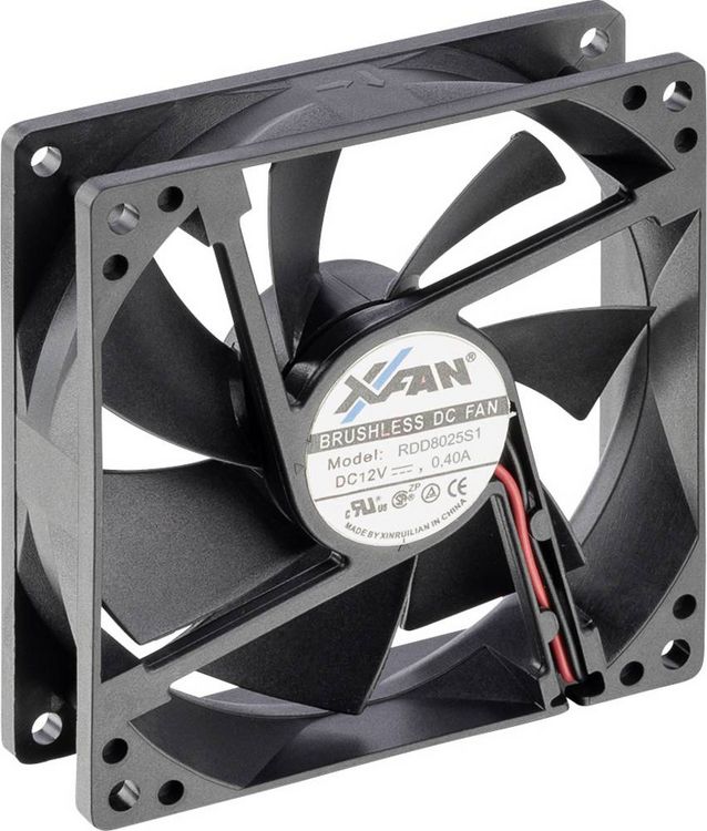 Produktbild: X-Fan RDD8025S1 Axiall&uuml;fter 12 V/DC 78.5 m&sup3;/h (L x B x H) 80 x 80 x 25mm