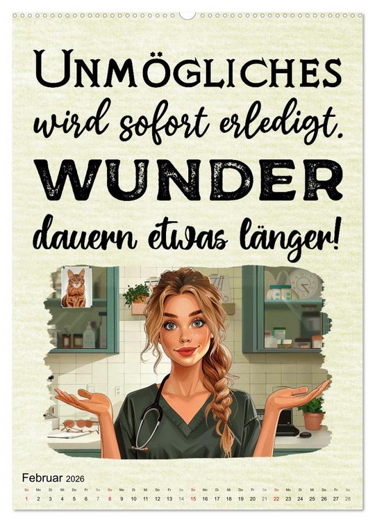 Produktbild: Tierarztspr&uuml;che (hochwertiger Premium Wandkalender 2026 DIN A2 hoch), Kunstdruck in Hochglanz