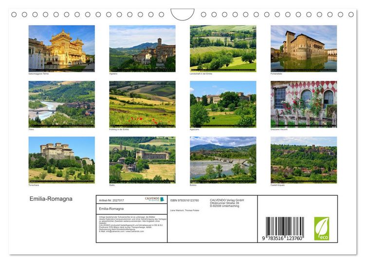 Produktbild: Emilia-Romagna (Wandkalender 2026 DIN A4 quer), CALVENDO Monatskalender