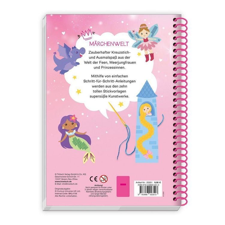 Produktbild: Tr&ouml;tsch Bastelbuch Besch&auml;ftigungsbuch Meine ersten Kreuzstichbilder M&auml;rchenwelt