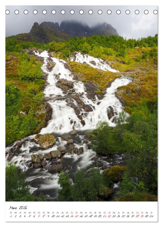 Produktbild: Norwegen - Das Land der Berge, Fjorde und Wasserf&auml;lle (Tischkalender 2026 DIN A5 hoch), CALVENDO Monatskalender