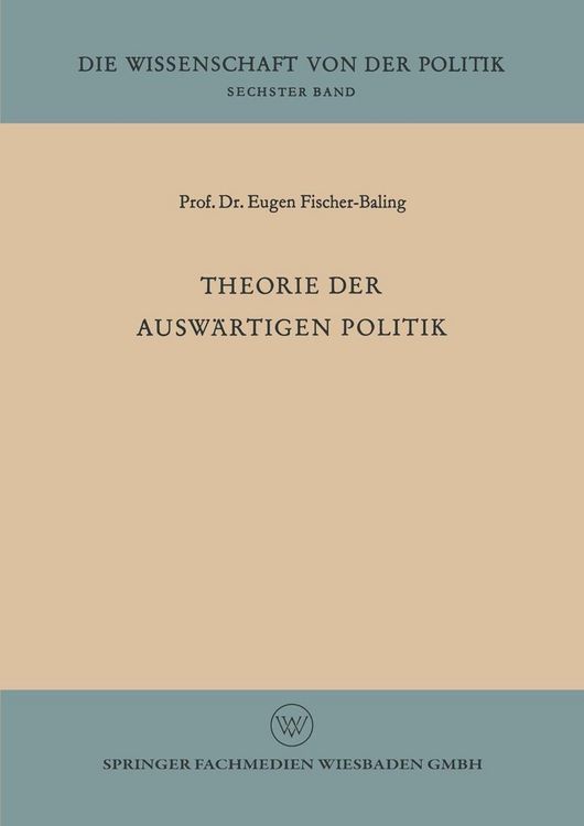 Produktbild: Theorie der ausw&auml;rtigen Politik