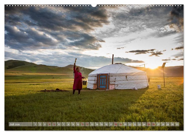 Produktbild: Mongolei - imposantes Land (hochwertiger Premium Wandkalender 2026 DIN A2 quer), Kunstdruck in Hochglanz