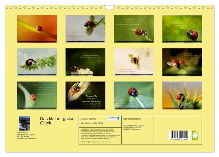 Produktbild: Das kleine, gro&szlig;e Gl&uuml;ck (Wandkalender 2027 DIN A3 quer), CALVENDO Monatskalender