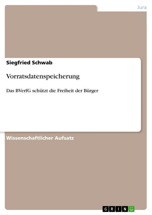 Produktbild: Vorratsdatenspeicherung