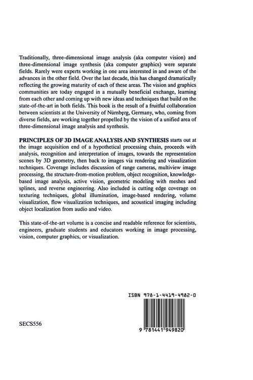 Produktbild: Principles of 3D Image Analysis and Synthesis