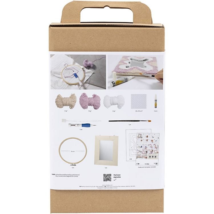 Produktbild: Creativ Company DIY Sets Sticken & Nadelstanzen Kreativ Set Punch Needle, Pastellfarben, Spiegel, Kreativ Box