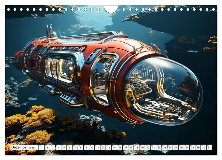 Produktbild: Futuristische U-Boote (Wandkalender 2026 DIN A4 quer), CALVENDO Monatskalender