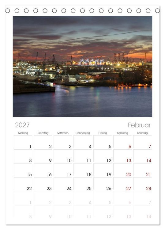 Produktbild: Tischplaner 2027 - Magic Nights Hamburg (A5 Tischkalender zum Aufstellen) CALVENDO